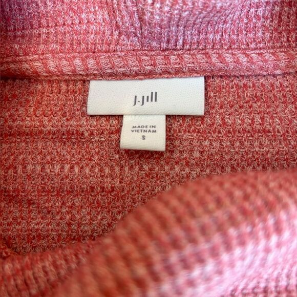 J. Jill Pink Cowl Neck Sweater Heathered Texture Cinched Hem Womens Small Pink - Picture 8 of 11